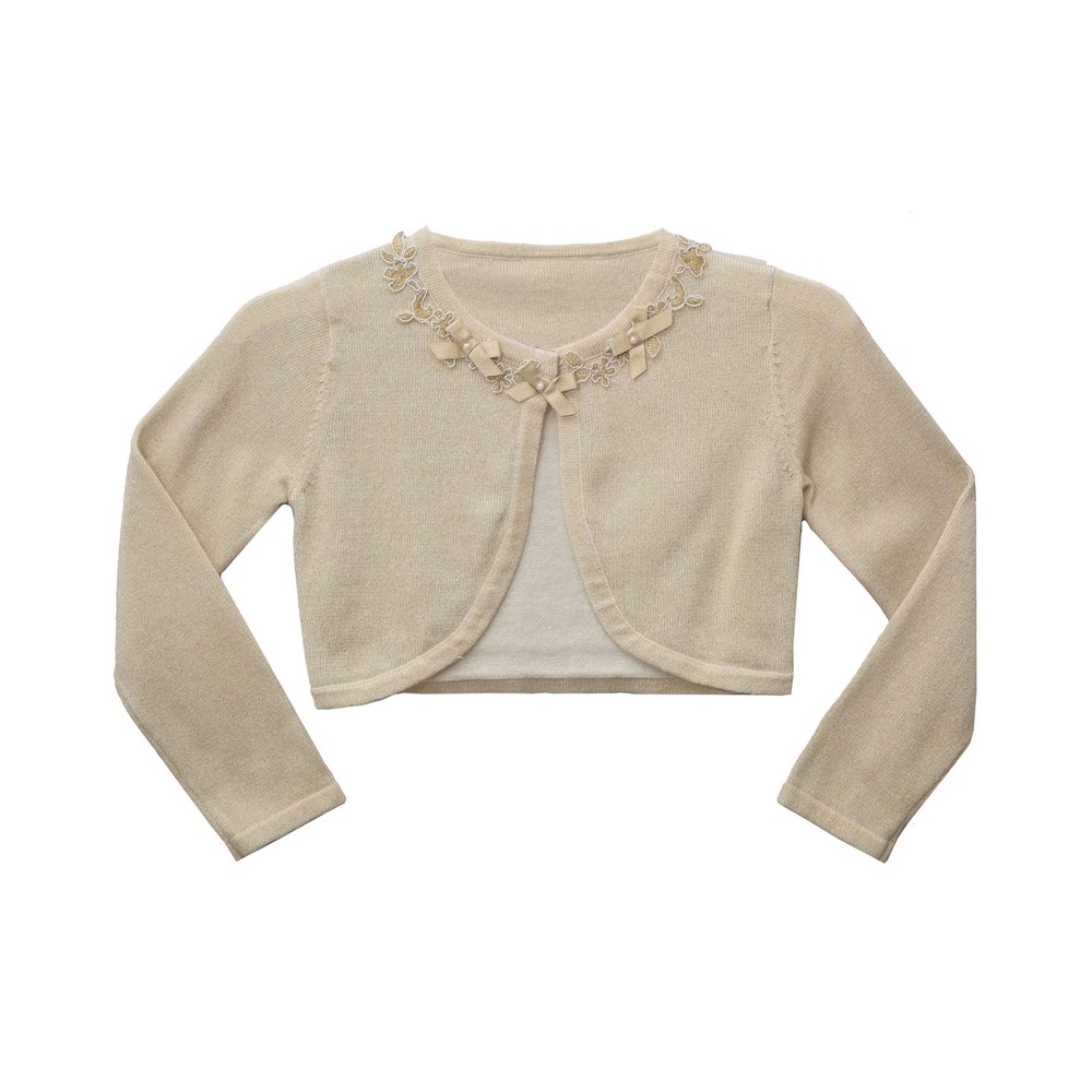 Bonnie Jean Little Girls Long‎ Sleeved Venise Trim at Neckline Sweater - Size 6
